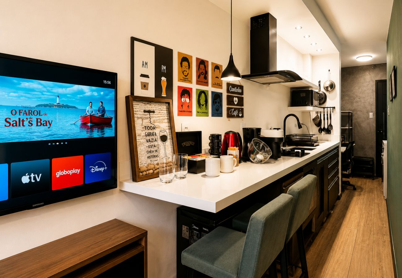 Apartamento em Rio de Janeiro - Aconchegante Flat Copa - Vista pro mar